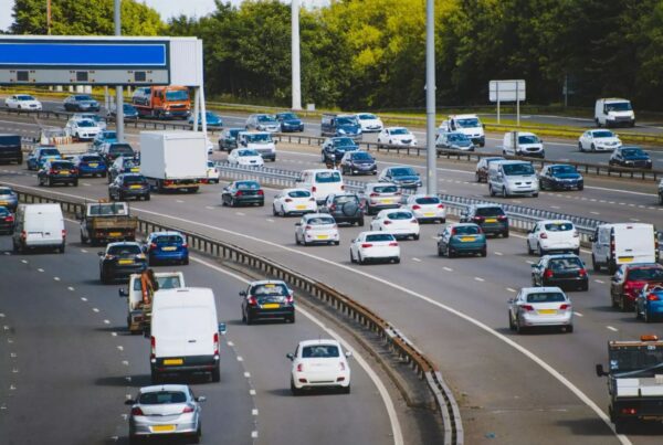 Busy motorway - avoid a road accident