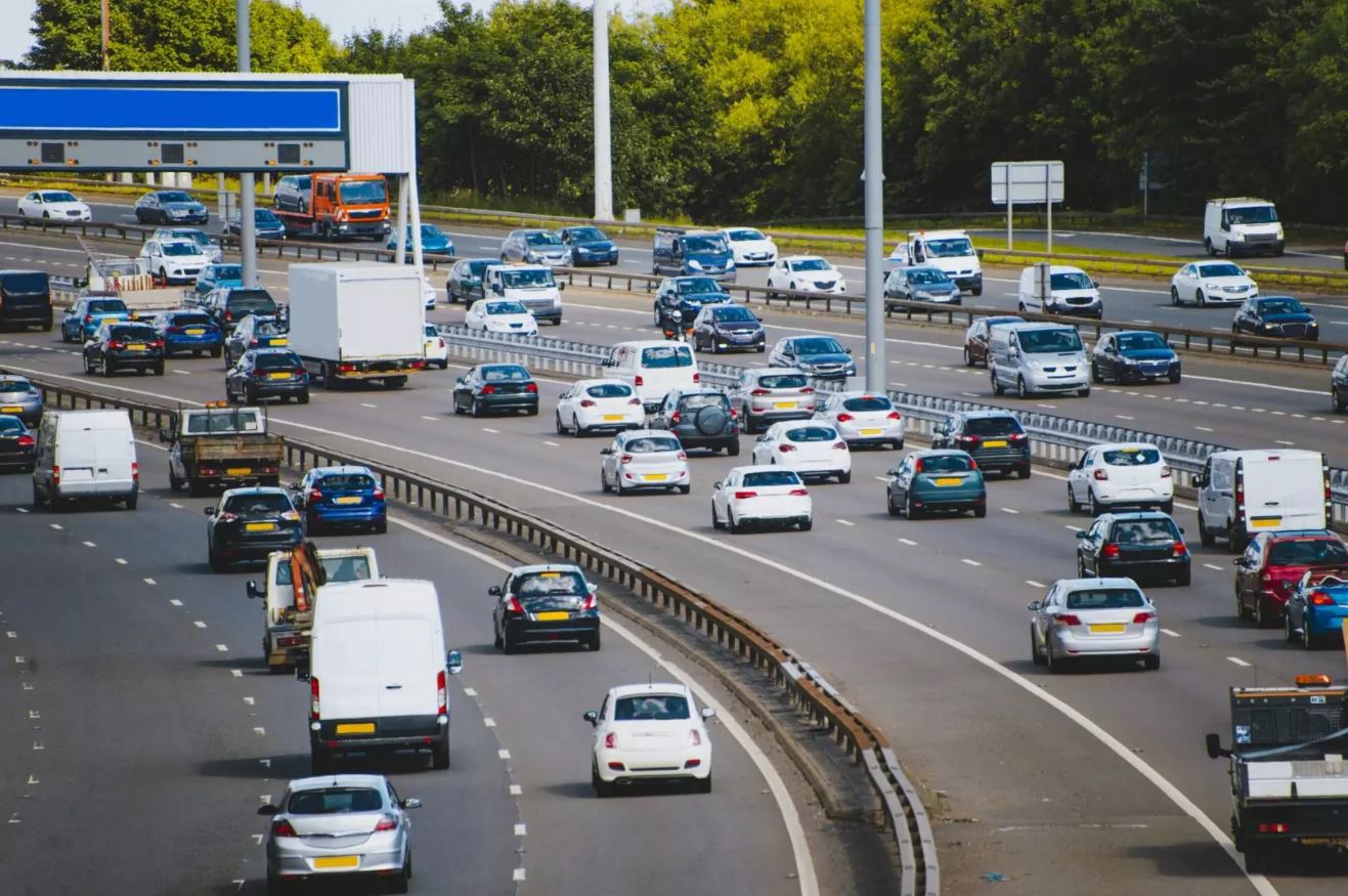 Busy motorway - avoid a road accident